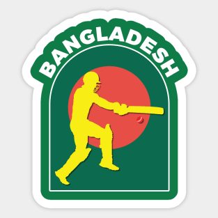 Bangladesh Cricket Batsman Bangladesh Flag Sticker